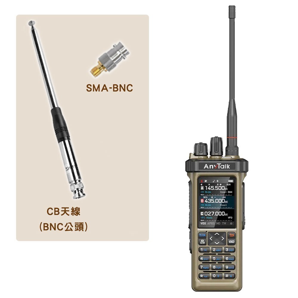 【AnyTalk】RT-950PRO 10W 三等業餘無線對講機 三頻段 航空 APRS GPS 一鍵對頻-規格圖8
