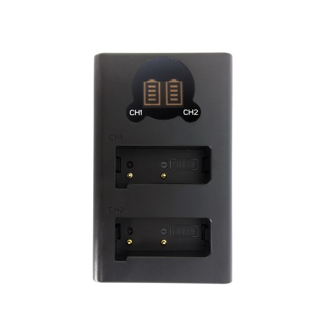 【ROWA 樂華】FOR NIKON EN-EL9 LCD顯示 Micro USB / Type-C USB 雙槽充電器-細節圖2