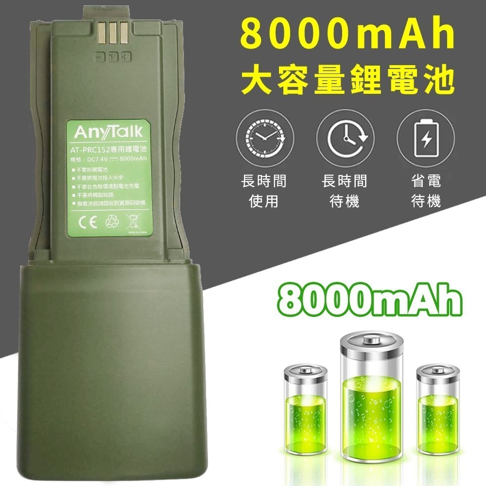 【AnyTalk】AT-PRC152 10W大功率 軍風 四頻接收 業餘無線對講機 贈 迷彩背袋 NCC合格 生存遊戲-規格圖3