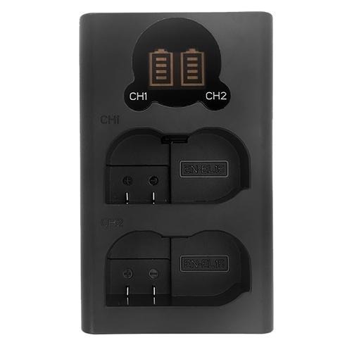 【ROWA樂華】FOR Nikon EN-EL15 LCD顯示 Micro USB/Type-C 雙槽充電器 雙充-細節圖2