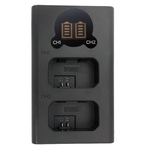 【ROWA 樂華】FOR SONY NP-FW50 LCD顯示 Micro USB / Type-C 雙槽充電器 雙充-細節圖2