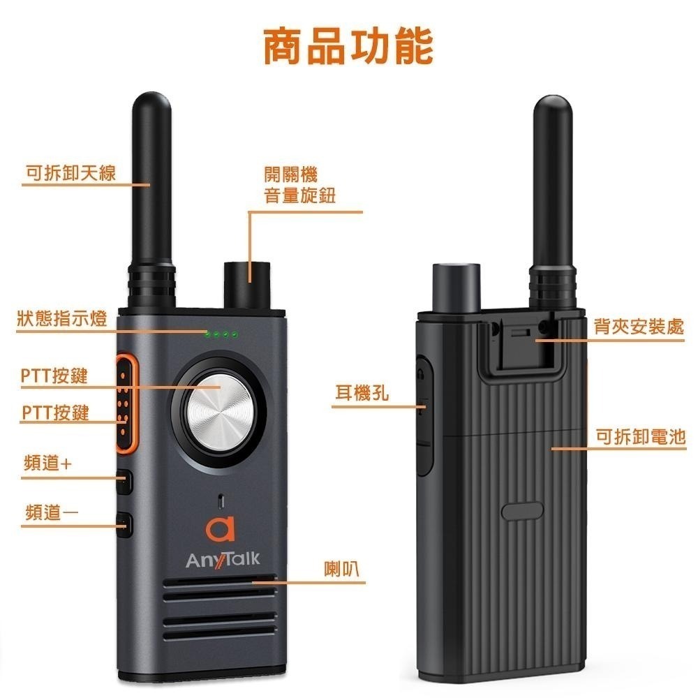 【AnyTalk】FRS-928 免執照無線對講機 一組2入 頻道鎖 雙PTT TYPE-C充電 贈 領夾式空導耳麥-細節圖4