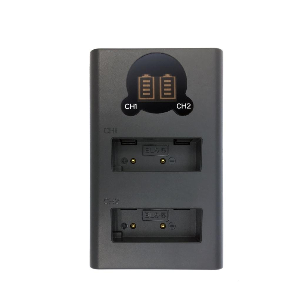 【ROWA 樂華】FOR OLYMPUS BLS-5 BLS-1 LCD顯示 Micro USB / Type-C 雙充-細節圖2