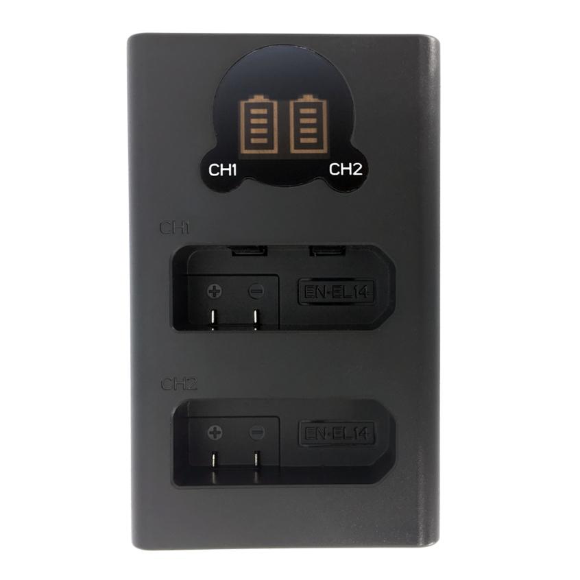 【ROWA 樂華】FOR NIKON EN-EL14 LCD顯示 Micro USB / Type-C USB雙槽充電器-細節圖2