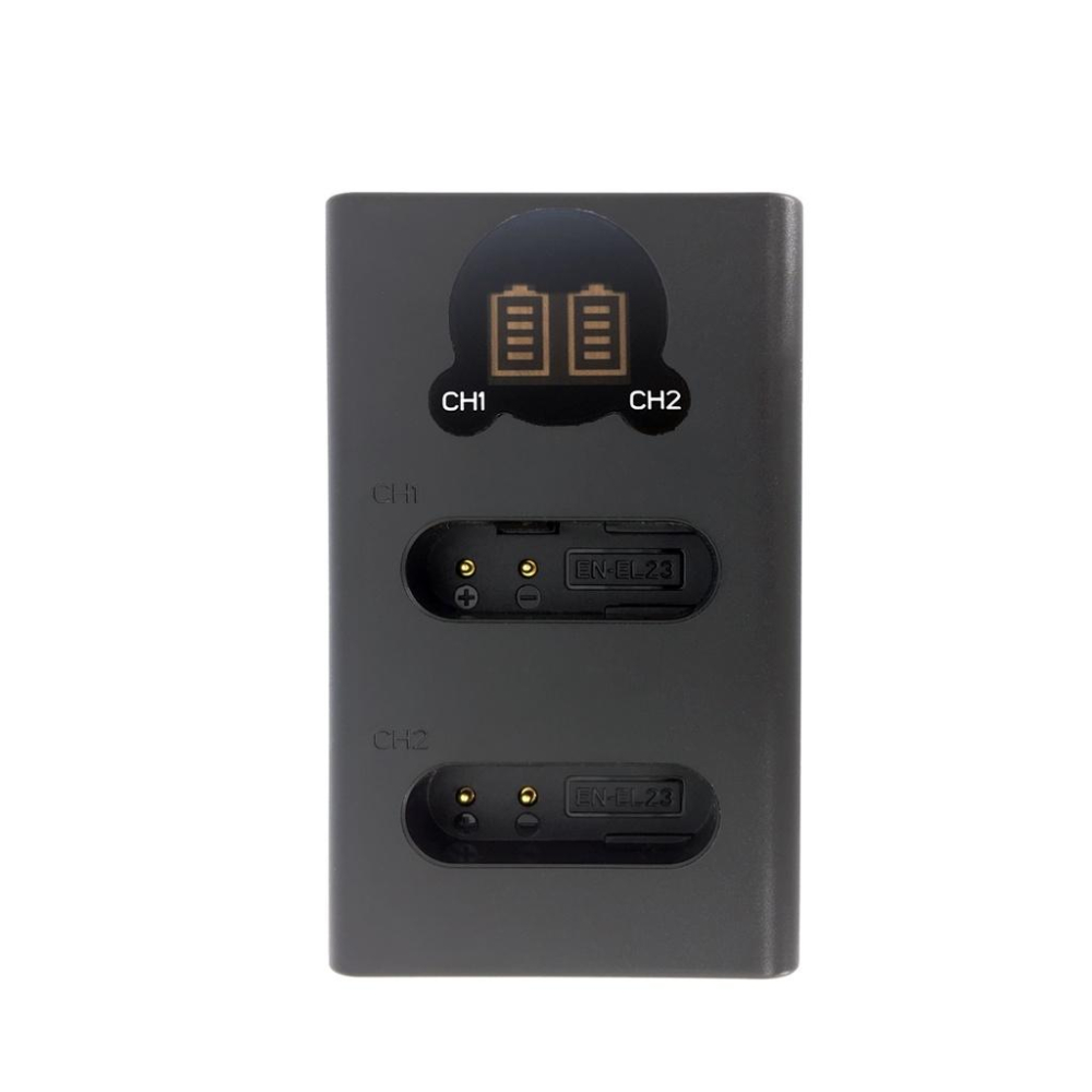 【ROWA 樂華】FOR NIKON EN-EL23 LCD顯示 Micro USB / Type-C USB雙槽充電器-細節圖2