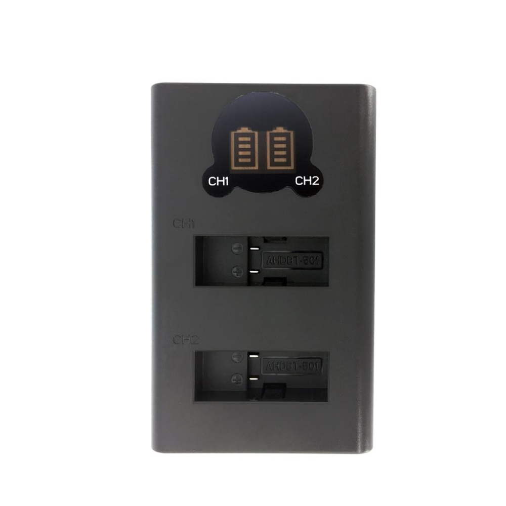 【ROWA 樂華】FOR GOPRO HERO5/6/7 LCD顯示 Micro / Type-C USB雙槽充電器-細節圖2