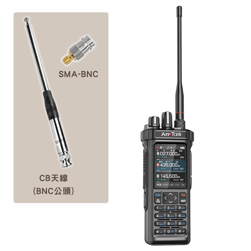 【AnyTalk】RT-950PRO 10W 三等業餘無線對講機 三頻段 航空 GPS APRS 頻譜 type-c-細節圖3