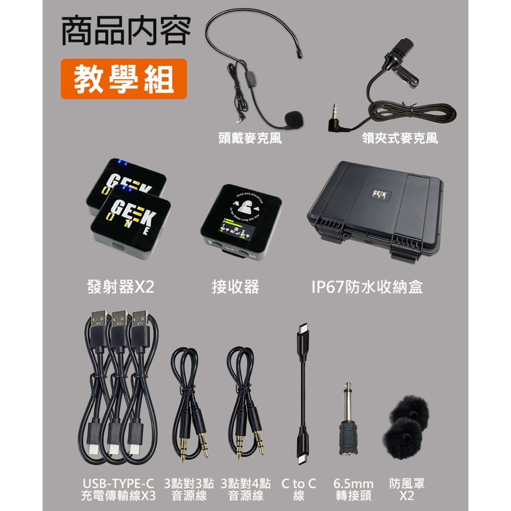 【AnyTalk】1對2 多功能 教學 無線麥克風 GK one 上課 演講 導覽 內建8G-規格圖5