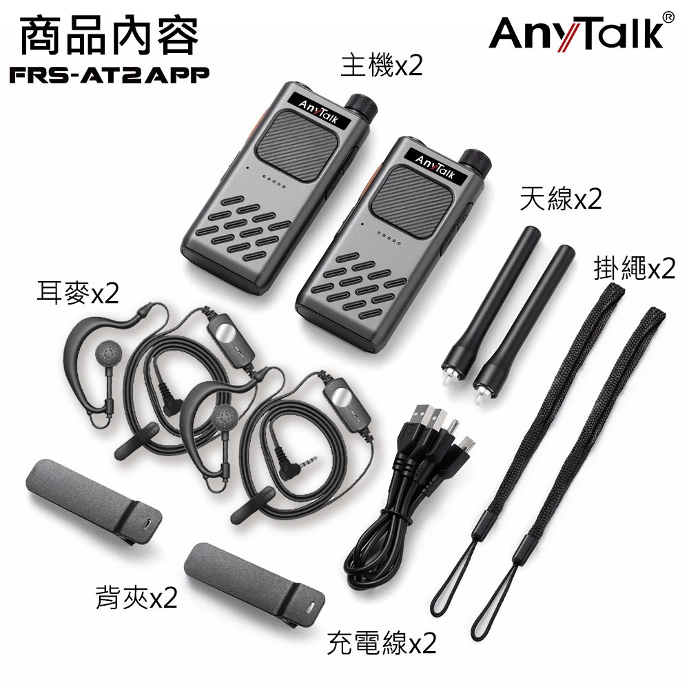 【AnyTalk】FRS-AT2APP 免執照無線對講機 ZELLO+FRS 一鍵對頻 頻道複製 Type-C充電-細節圖4