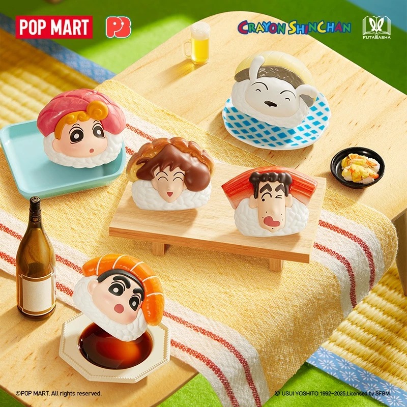 POPMART泡泡瑪特 泡泡萌粒 蠟筆小新壽司系列公仔袋裝（5 粒）【冒嫣的鴻REDTOYS】-細節圖2