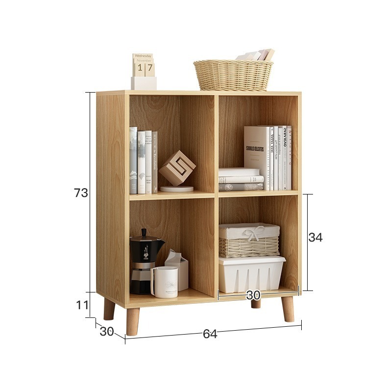 【E家工廠 095】書櫃 格子櫃 書架 收納櫃 儲物櫃 門櫃 落地置物架 組合書櫃 4格書櫃 免運 可貨到付款-細節圖7