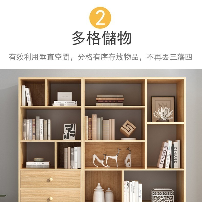 【E家工廠 003】書櫃 收納櫃 儲物櫃 書架 簡易書櫥 靠牆置物架 收納儲物層架 多功能展示櫃 可貨到付款-細節圖3