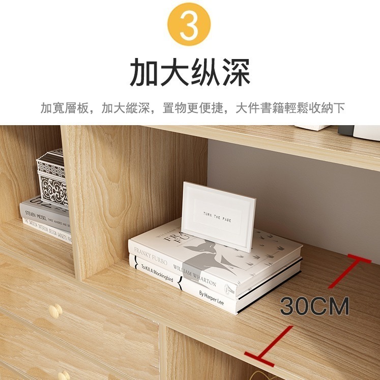 【E家工廠 004】書櫃 收納櫃 儲物櫃 書架 簡易書櫥 靠牆置物架 收納儲物層架 多功能展示櫃 可貨到付款-細節圖5