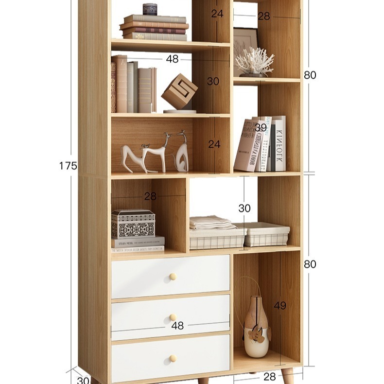 【E家工廠 004】書櫃 收納櫃 儲物櫃 書架 簡易書櫥 靠牆置物架 收納儲物層架 多功能展示櫃 可貨到付款-細節圖8