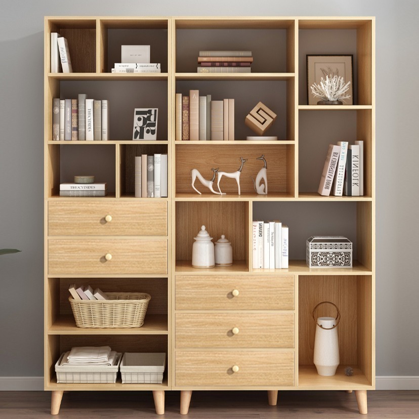 【E家工廠 005】書櫃 收納櫃 儲物櫃 書架 簡易書櫥 靠牆置物架 收納儲物層架 多功能展示櫃 可貨到付款-細節圖2