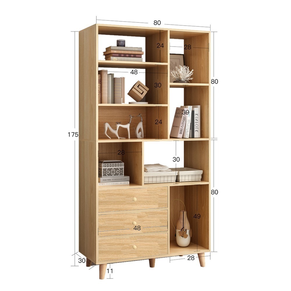 【E家工廠 005】書櫃 收納櫃 儲物櫃 書架 簡易書櫥 靠牆置物架 收納儲物層架 多功能展示櫃 可貨到付款-細節圖7