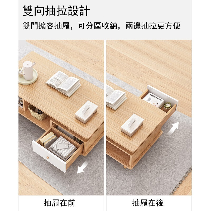 【E家工廠  079】茶几桌 邊桌  收納茶几 抽屜收納 咖啡桌 會客桌 茶几 客廳桌  免運 可貨到付款-細節圖2
