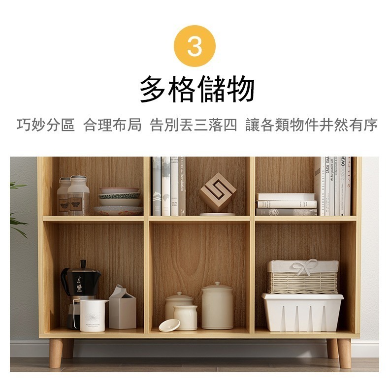 【E家工廠 087】 書櫃 格子櫃 書架 收納櫃 儲物櫃 門櫃 落地置物架 組合書櫃 長6格 高6格 斗櫃 免運-細節圖4