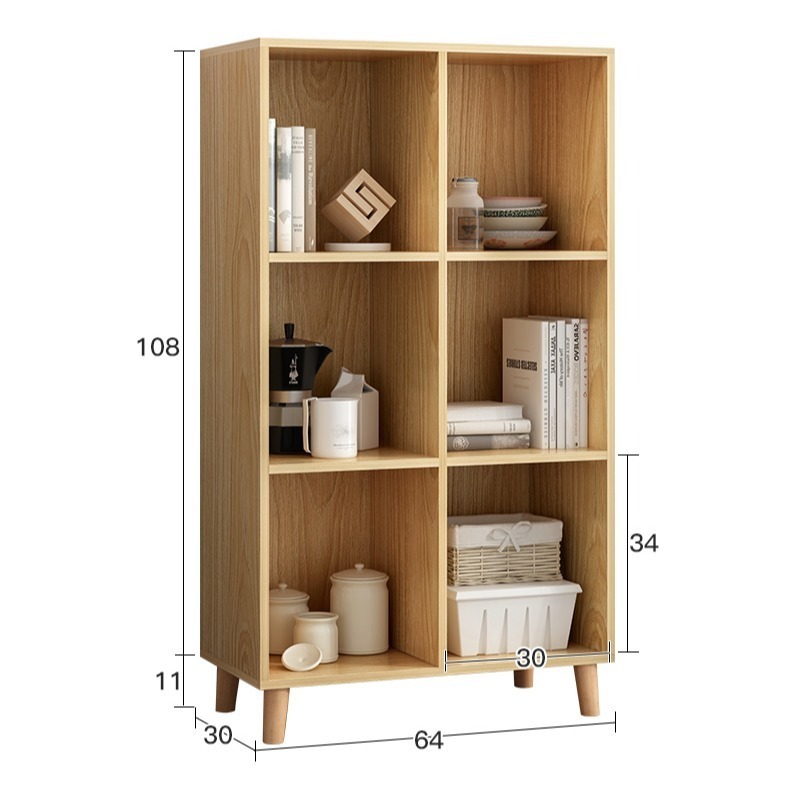 【E家工廠 087】 書櫃 格子櫃 書架 收納櫃 儲物櫃 門櫃 落地置物架 組合書櫃 長6格 高6格 斗櫃 免運-細節圖6