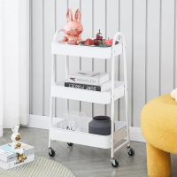 【E家工廠 166】北歐風置物籃手推車  收納推車 置物推車 置物架 廚房收納架 工具車 美容車 美髮工作車 可貨到付款