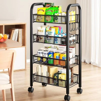 【E家工廠218】推車置物架 360度旋轉置物架 廚房置物架 旋轉菜籃架 廚房收納架 流理台置物架 廚房層架 可貨到付款