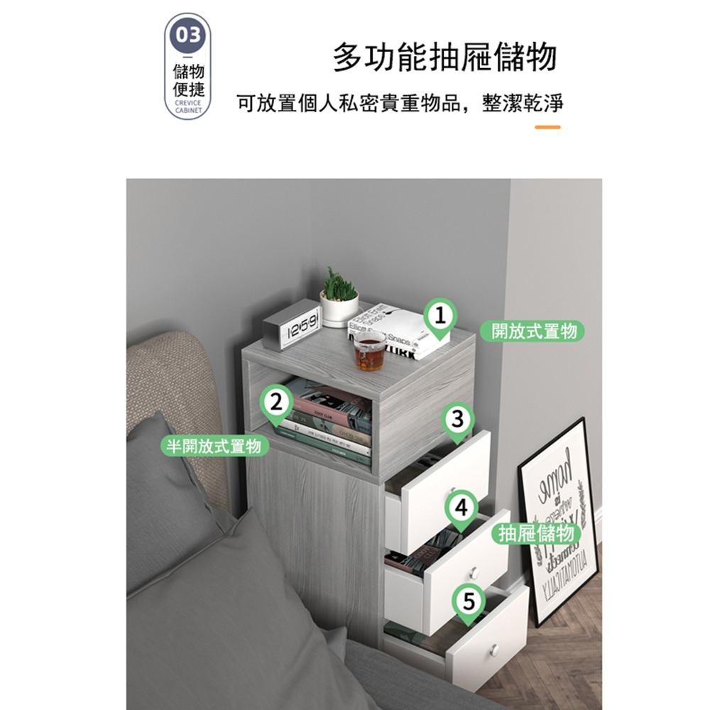 【E家工廠 213】床頭櫃  簡易床邊櫃 收納櫃 床邊桌 小型邊桌 收納櫃 抽屜櫃 可貨到付款-細節圖4