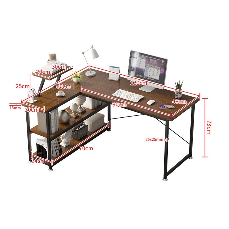 【台灣現貨215】 L型工作桌  書桌 轉角桌 書櫃可左右互換 帶收納   多功能電腦桌    大桌面收納  可貨到付款-細節圖6