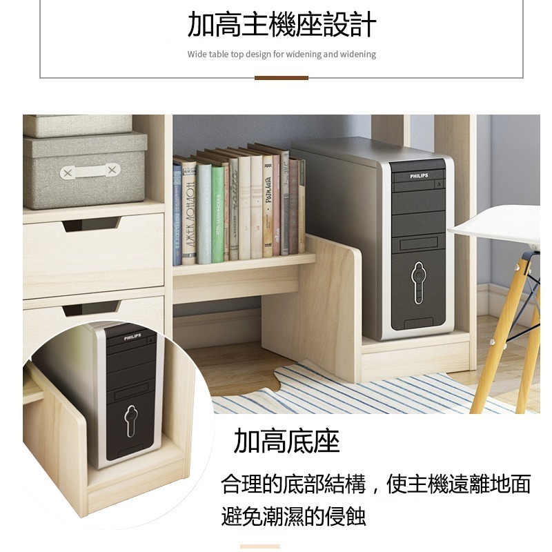 【E家工廠 253】書桌 電腦桌帶鍵盤架 120CM工作桌 抽屜收納 DIY寫字桌 辦公桌 大桌面收納桌  可貨到付款-細節圖4