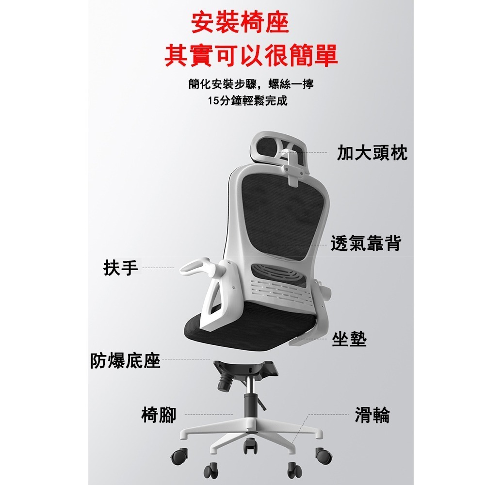 【E家工廠 270】 高背工學辦公椅 電競椅 電腦椅 化妝椅  辦公椅 椅 辦公桌椅 人體工學椅 書桌椅 可貨到付款-細節圖7