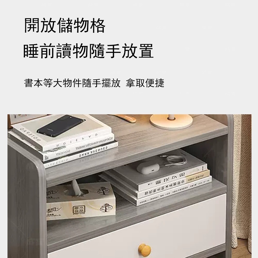 【E家工廠 291】床頭櫃 北歐床邊桌 小櫃子 雙抽收納床頭櫃 小型邊桌 臥室收納櫃 免運 可貨到付款-細節圖5