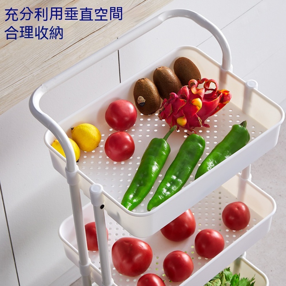 【E家工廠 400】收納推車 置物手推車 置物籃推車 置物架 廚房推車  廚房收納架 層架推車 三層推車 免運-細節圖5