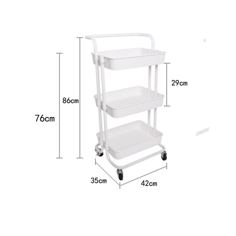 【E家工廠 400】收納推車 置物手推車 置物籃推車 置物架 廚房推車  廚房收納架 層架推車 三層推車 免運-細節圖9