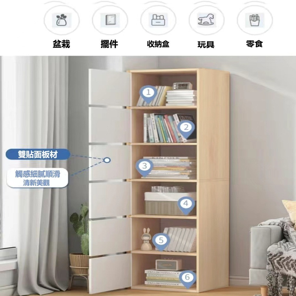 【E家工廠 069】收納櫃 書櫃 北歐書櫃 書架 木櫃 置物櫃 儲藏櫃 儲物櫃 五門收納櫃 免運 可貨到付款-細節圖2