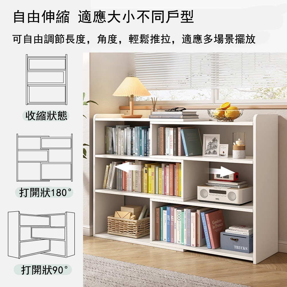 【E家工廠 289】伸縮書櫃 書櫃 書架 簡易書櫥 靠牆置物架 收納儲物層架 儲物架 展示櫃 轉角櫃  免運-細節圖5