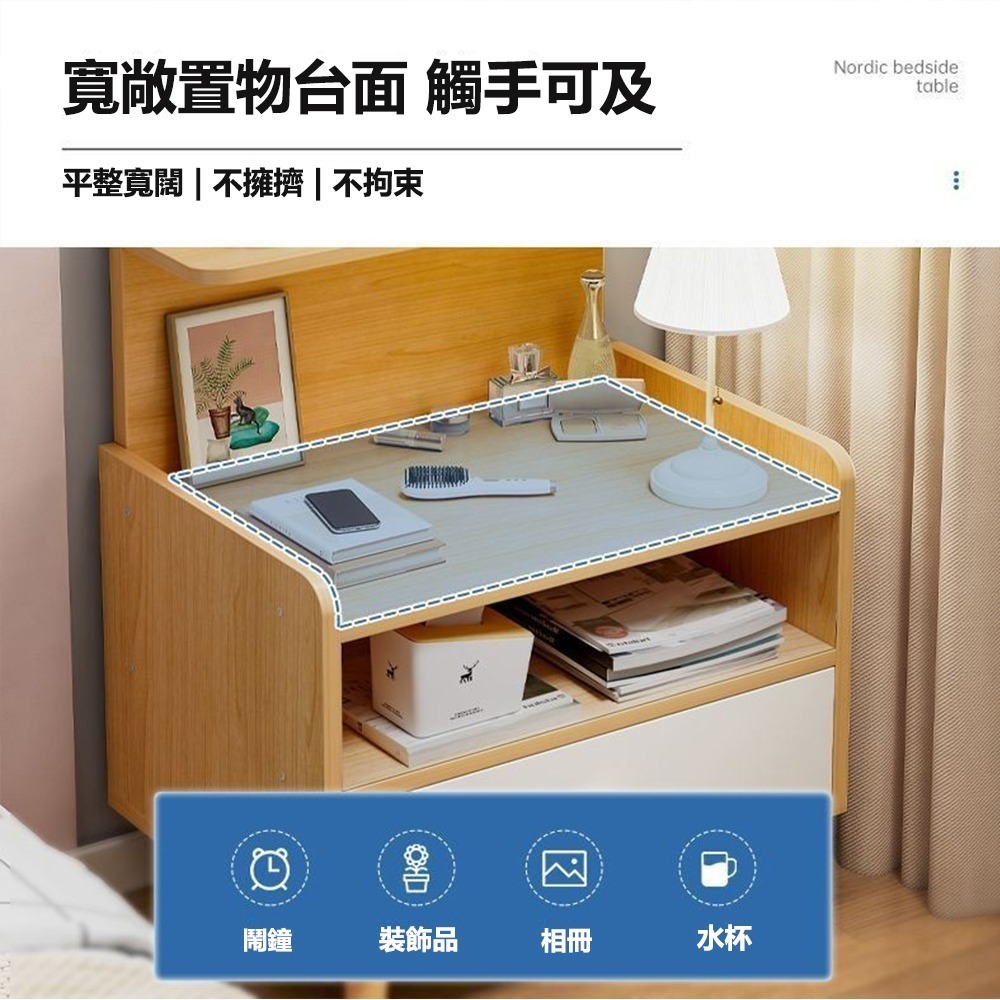 【E家工廠 304】床頭櫃 簡易床邊櫃 收納櫃 床邊桌 小型邊桌 收納櫃 抽屜櫃 免運 可貨到付款-細節圖2