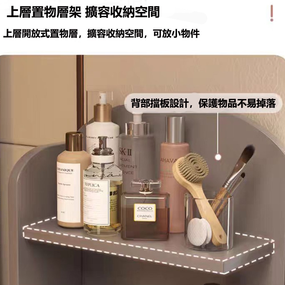 【E家工廠 068】帶燈梳妝台 化妝臺 化妝桌 梳妝桌 梳妝台  鏡台 收納化妝台 收納化妝桌 桌子 化妝椅 免運-細節圖4