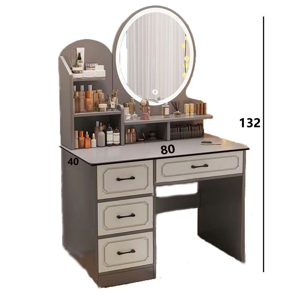 【E家工廠 068】帶燈梳妝台 化妝臺 化妝桌 梳妝桌 梳妝台  鏡台 收納化妝台 收納化妝桌 桌子 化妝椅 免運-細節圖8