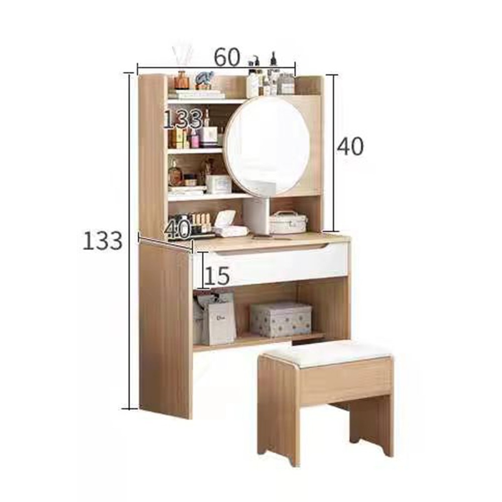 【E家工廠 064】北歐化妝桌 大容量 化妝台 梳妝桌 梳妝台 鏡台 收納化妝台 收納化妝桌 免運 可貨到付款-細節圖9