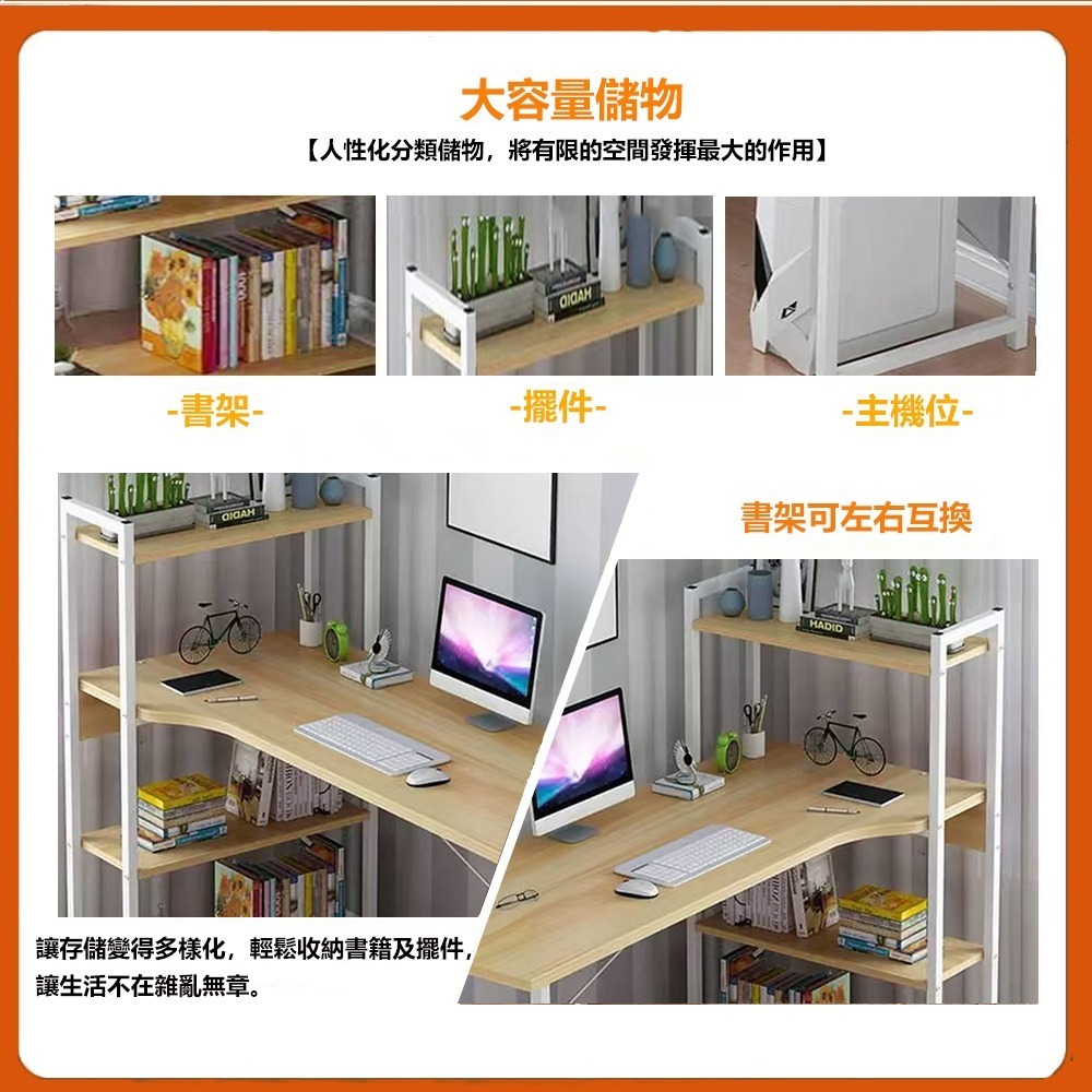 【E家工廠 338】書桌 電腦桌 書桌收納 側櫃書桌 側架書桌 工作桌 書桌收納架 書桌收納櫃 長桌 免運 可貨到付款-細節圖6