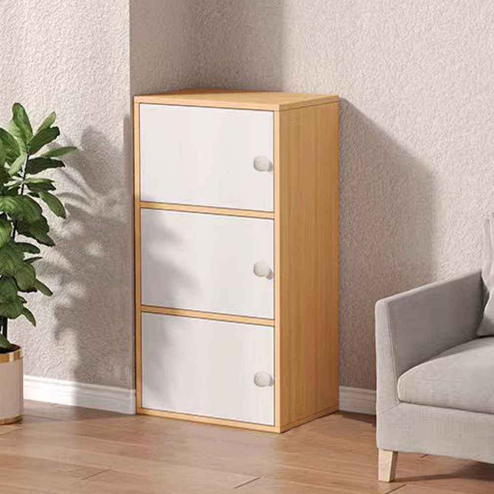 【E家工廠 401】收納櫃 書櫃 書架 櫃子收納櫃 原木色兩層櫃三層櫃 櫃子 收納架 格子櫃 置物架 儲物櫃 免運-細節圖2