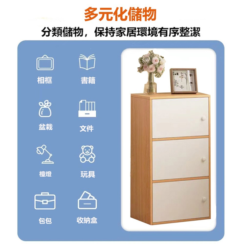 【E家工廠 401】收納櫃 書櫃 書架 櫃子收納櫃 原木色兩層櫃三層櫃 櫃子 收納架 格子櫃 置物架 儲物櫃 免運-細節圖4