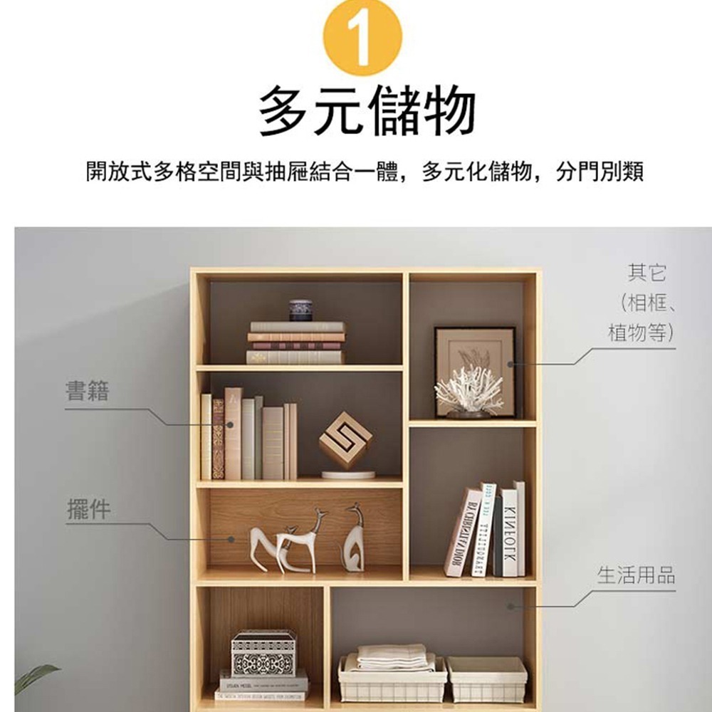 【E家工廠 002】書櫃 收納櫃 儲物櫃 書架 簡易書櫥 靠牆置物架 收納儲物層架 多功能展示櫃 可貨到付款-細節圖3