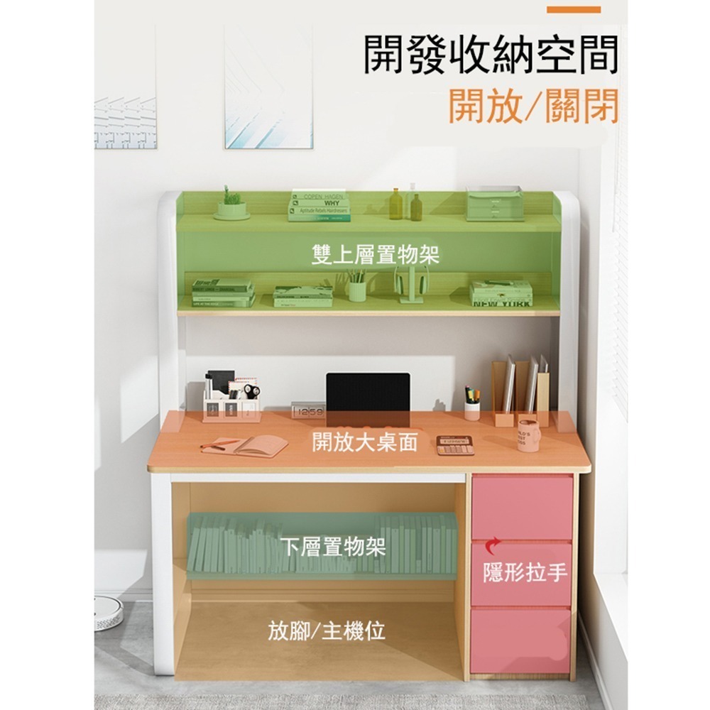 【E家工廠 041】書桌 電腦桌帶鍵盤架 工作桌 抽屜收納 DIY寫字桌 辦公桌 大桌面收納桌 免運 可貨到付款-細節圖3