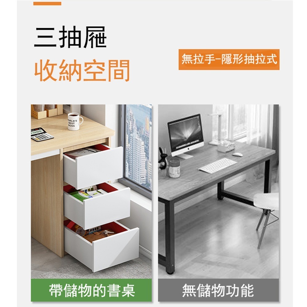 【E家工廠 041】書桌 電腦桌帶鍵盤架 工作桌 抽屜收納 DIY寫字桌 辦公桌 大桌面收納桌 免運 可貨到付款-細節圖5