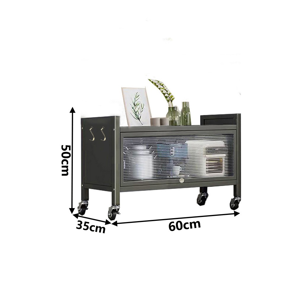 【台灣現貨 082】廚房置物架 可移動廚房收納櫃 櫥櫃 防塵帶門儲物櫃  廚房櫃 餐邊櫃 碗碟收納櫃 微波爐架 免運-細節圖10
