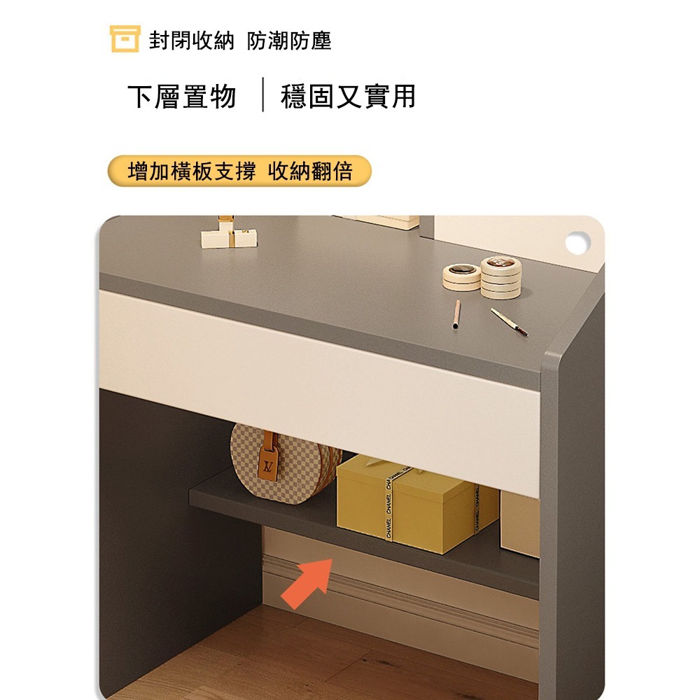 【E家工廠 110】北歐化妝桌  帶燈 大容量 化妝台 梳妝桌 梳妝台 鏡台 收納化妝台 收納化妝桌  可貨到付款-細節圖5
