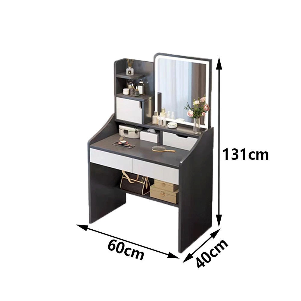 【E家工廠 110】北歐化妝桌  帶燈 大容量 化妝台 梳妝桌 梳妝台 鏡台 收納化妝台 收納化妝桌  可貨到付款-細節圖9
