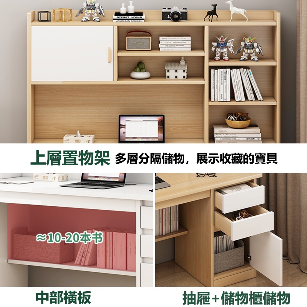 【E家工廠 114】書桌 電腦桌 工作桌 抽屜收納 DIY寫字桌 辦公桌 大桌面收納桌 免運 可貨到付款-細節圖2