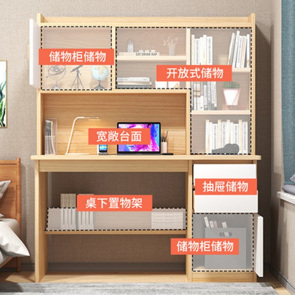 【E家工廠 114】書桌 電腦桌 工作桌 抽屜收納 DIY寫字桌 辦公桌 大桌面收納桌 免運 可貨到付款-細節圖3