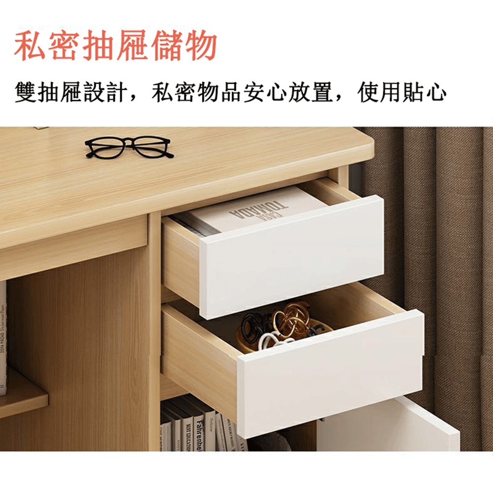 【E家工廠 114】書桌 電腦桌 工作桌 抽屜收納 DIY寫字桌 辦公桌 大桌面收納桌 免運 可貨到付款-細節圖6